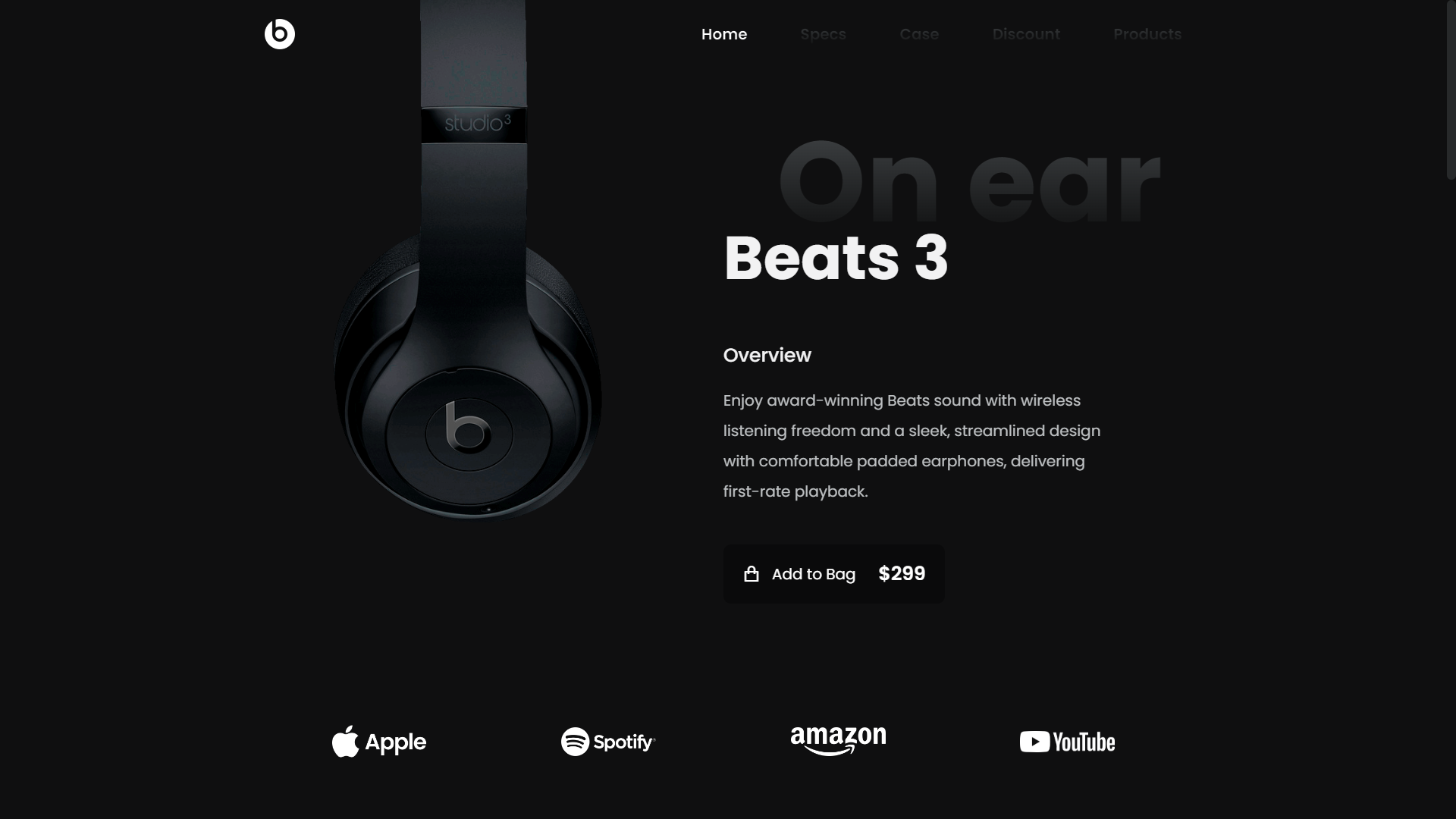 Screenshot of the Beats clone site.